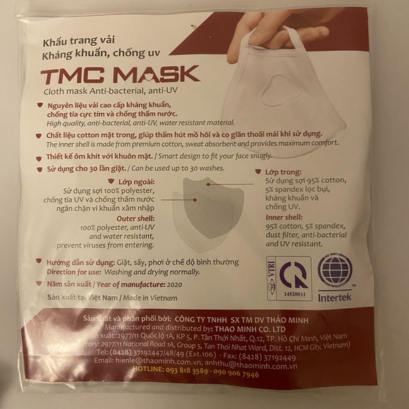 $9 for 3 Antibacterial, antiUV mask. 100% Cotton. - Picture 2 of 4